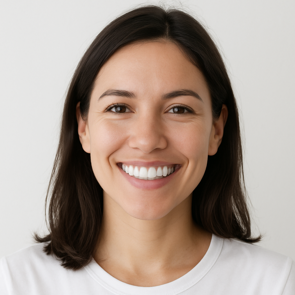 mujer con diseño de sonrisa
