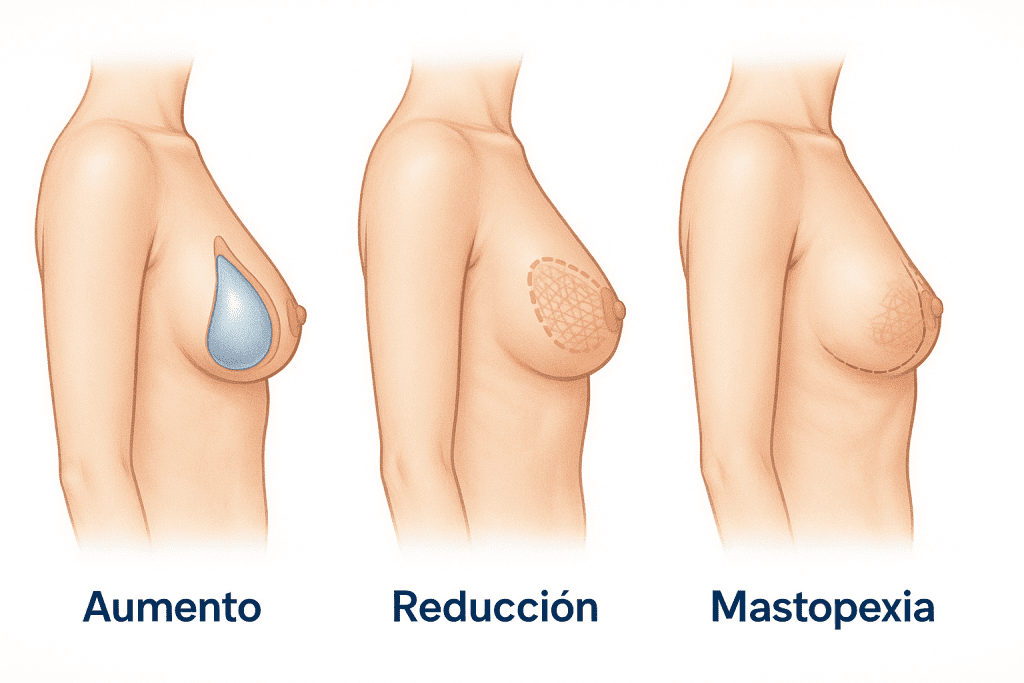 aumento, reducción de senos y mastoplexia