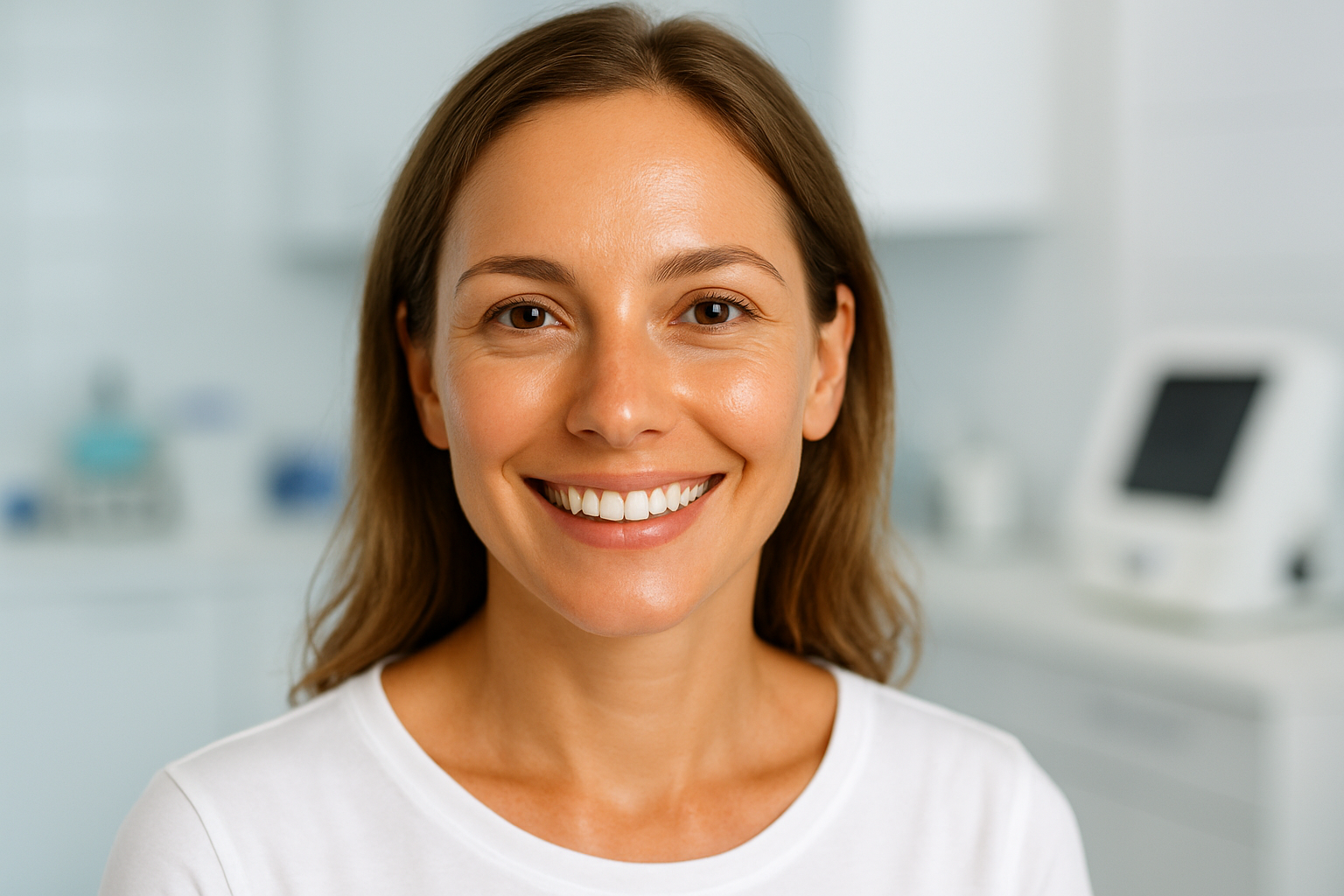 Mujer joven post blefaroplastia