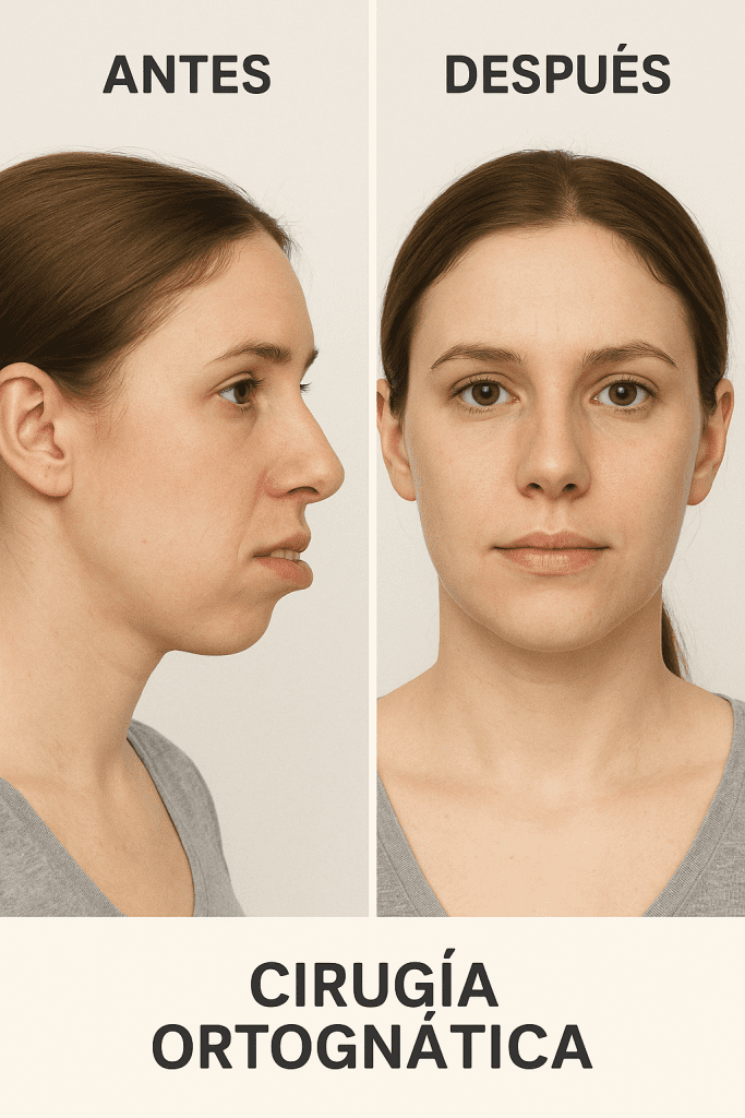 antes y después de cirugía ortognática